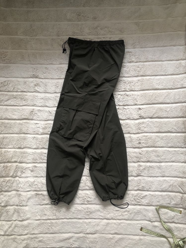 Pull&Bear (S/M) Cargo Pants женские брюки карго штаны на утяжках хаки