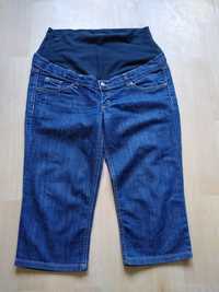 Spodnie krótkie rybaczki ciążowe jeansowe H&M Mama plus size