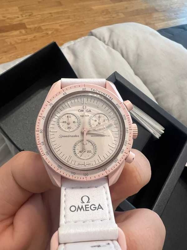Venus SO33P100 by Omega x Swatch - Coral Pink Celestial Design