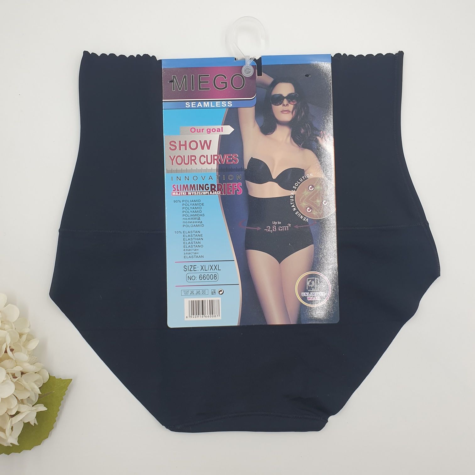 Majtki wyszczuplające ściągające XL/XXL czarne laserowo cięte