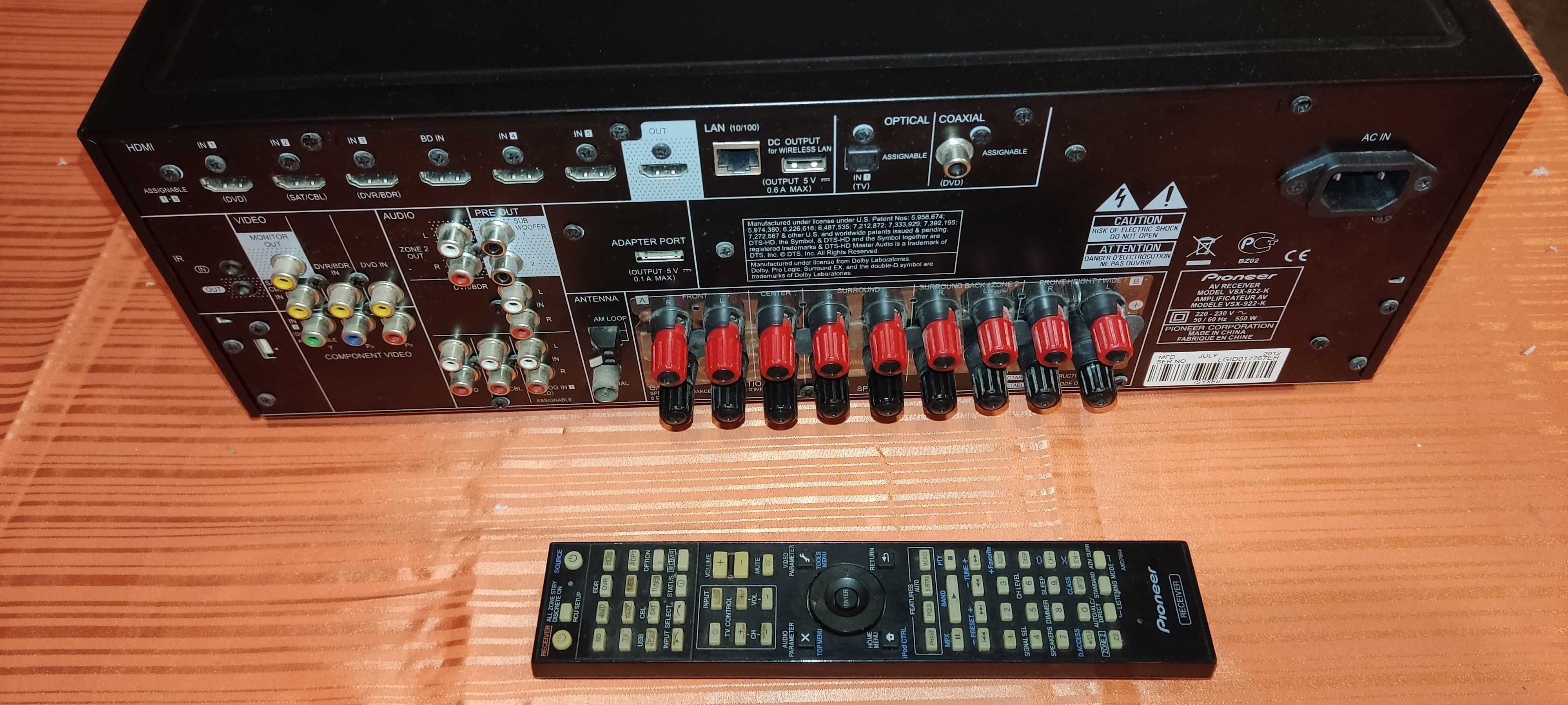 Pioneer VSX-922 7.2 DTS 7x105W HDMI USB