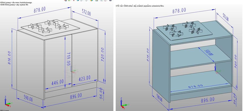 Projektowanie mebli kuchni na wymiar rendering 3D projekt wizualizacja