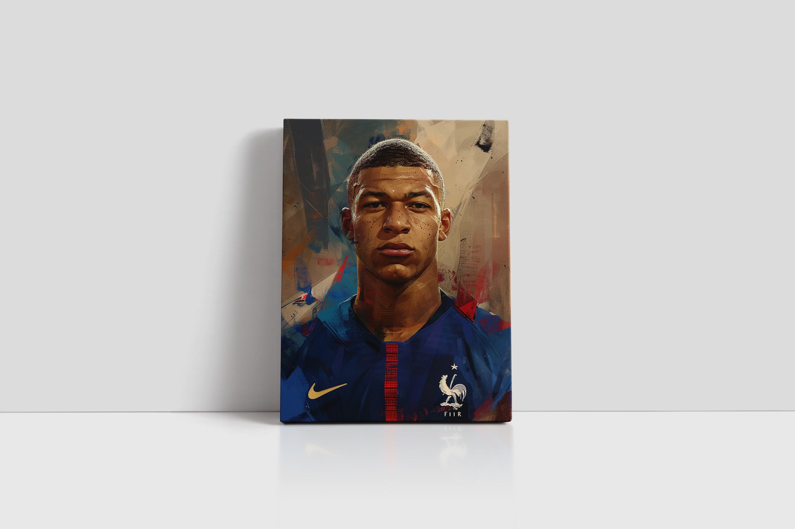 Nowoczesny Portret Kylian Mbappé na Płótnie 90x120 cm do Wnętrz