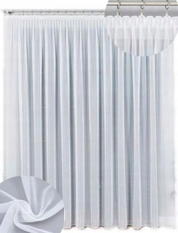 Firana gotowa z woalu VEGA wys 245x500 cm z ołowianką do salonu