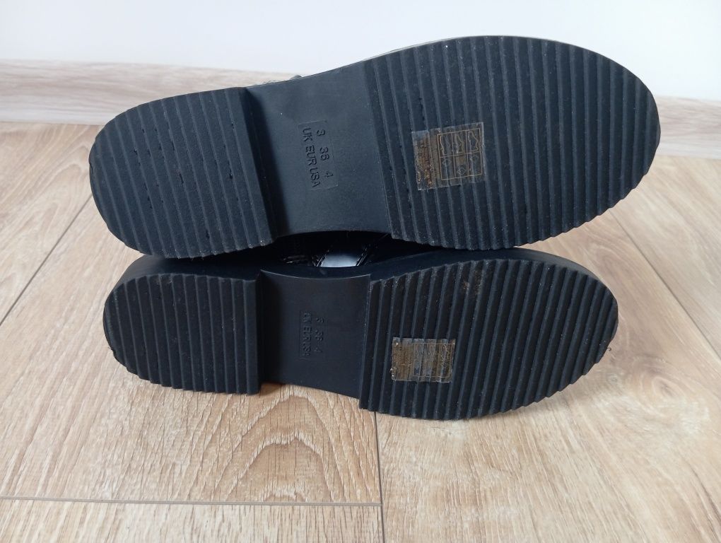 R. 38 jak nowe, botki jesień zima, czarne na zamek, Primark