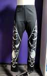 Legginsy goth rock czarne L koty księżyc róża mroczne