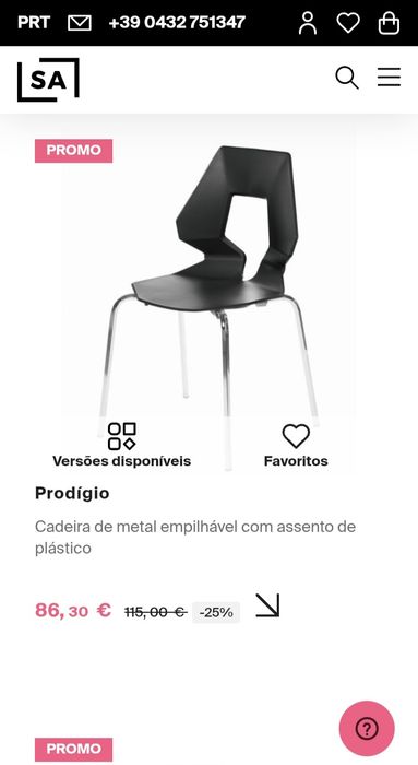 Conjunto de mesa e cadeiras GABER Itálianas prémio de hotelaria