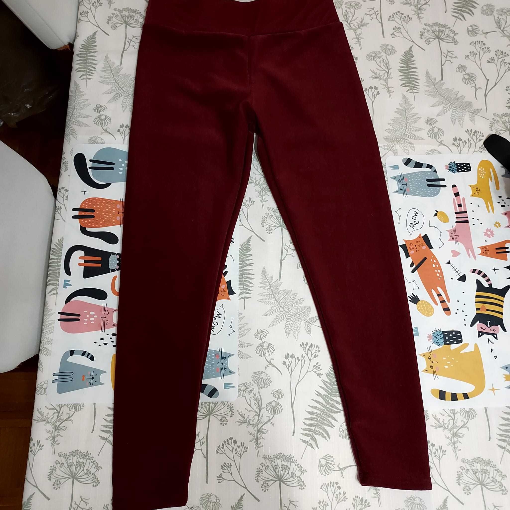 Spodnie XL burgundowe – damskie, marka nieznana