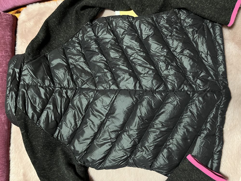 Michael Kors pikowana ocieplana kurtka bluza czarna z kapturem r XS