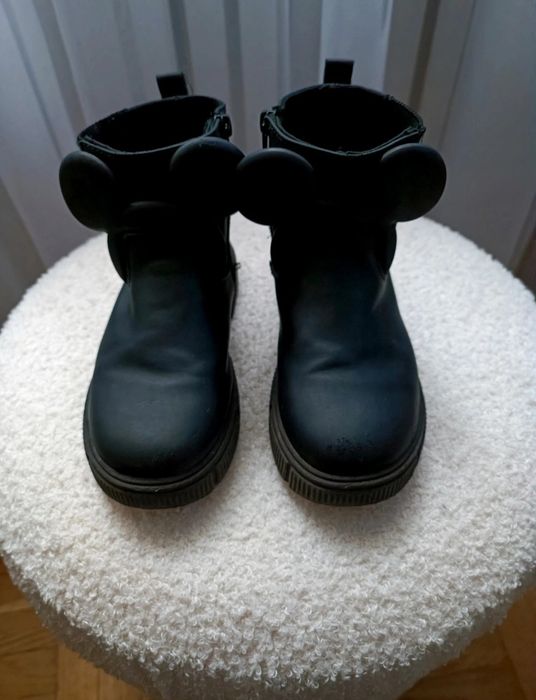 Botki ZARA, Mickey Mouse, buty z uszkami Myszka Miki, sztyblety, 26