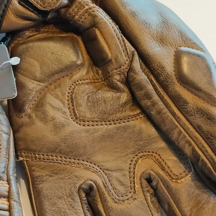 Luvas motard pele genuína estilo camel novas