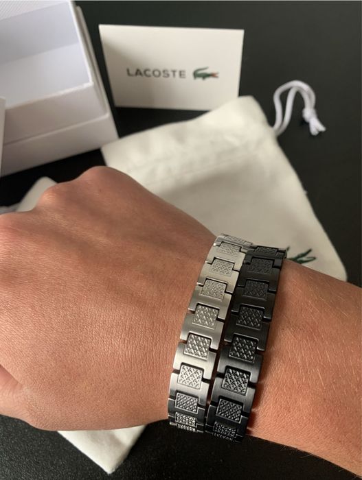 Браслет Lacoste/Браслет лакоста/Браслет на руку/Чорний| Сірий|