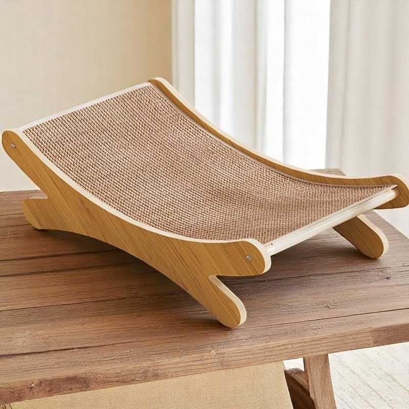 Legowisko drapak dla kota z drewna i liny jutowej 49x30x16 cm eko