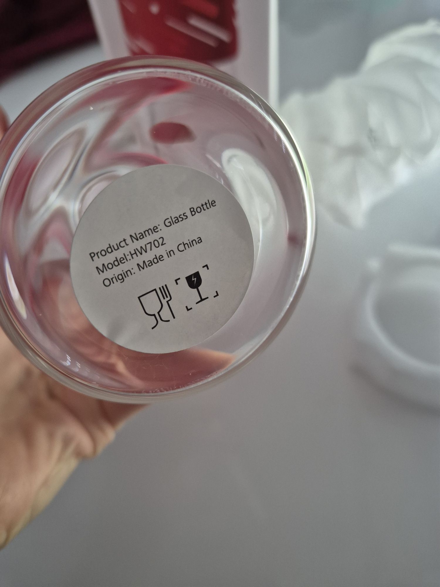 Garrafa vidro vermelha