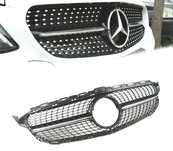 GRELHA DIANTEIRA MERCEDES W205 C205 19- LOOK DIAMOND PRETO