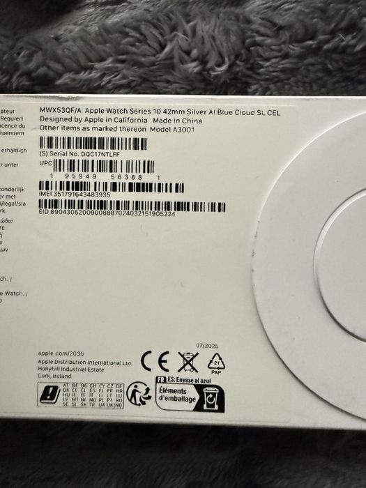 mwx53qf/a apple watch series 10 42mm silver at blue cioua s/l cel