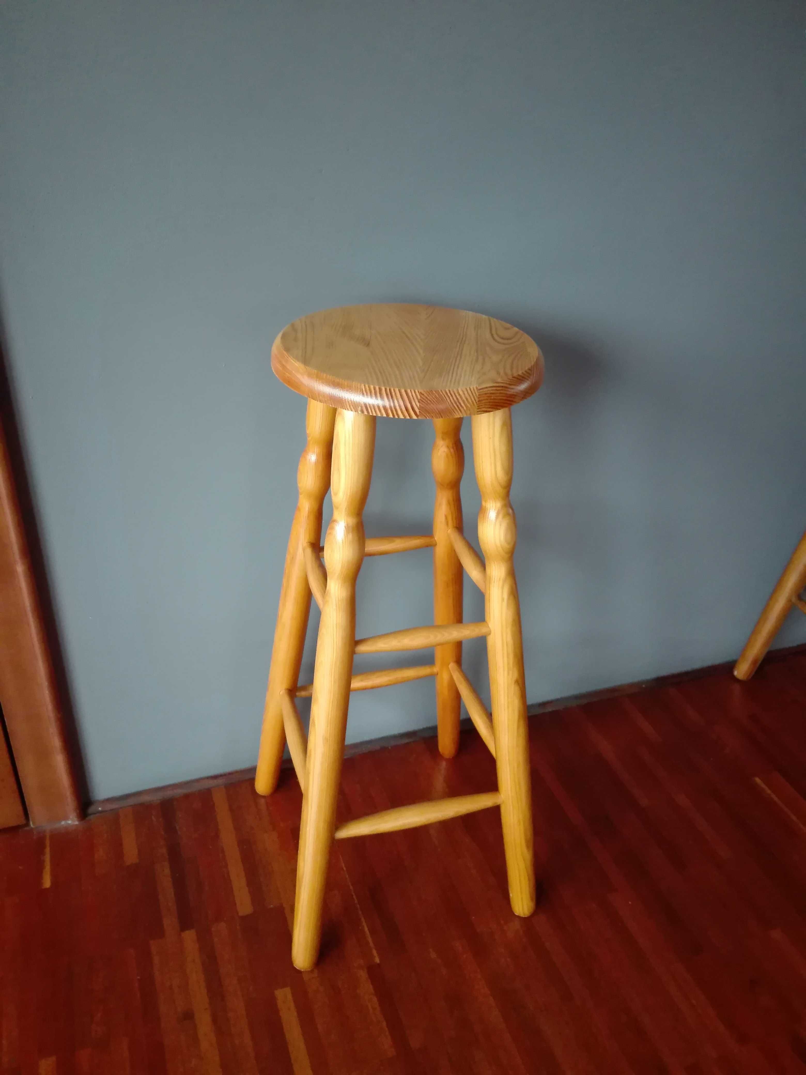 NOWY taboret hoker drewniany 80cm barowy stołek wysyłka transport