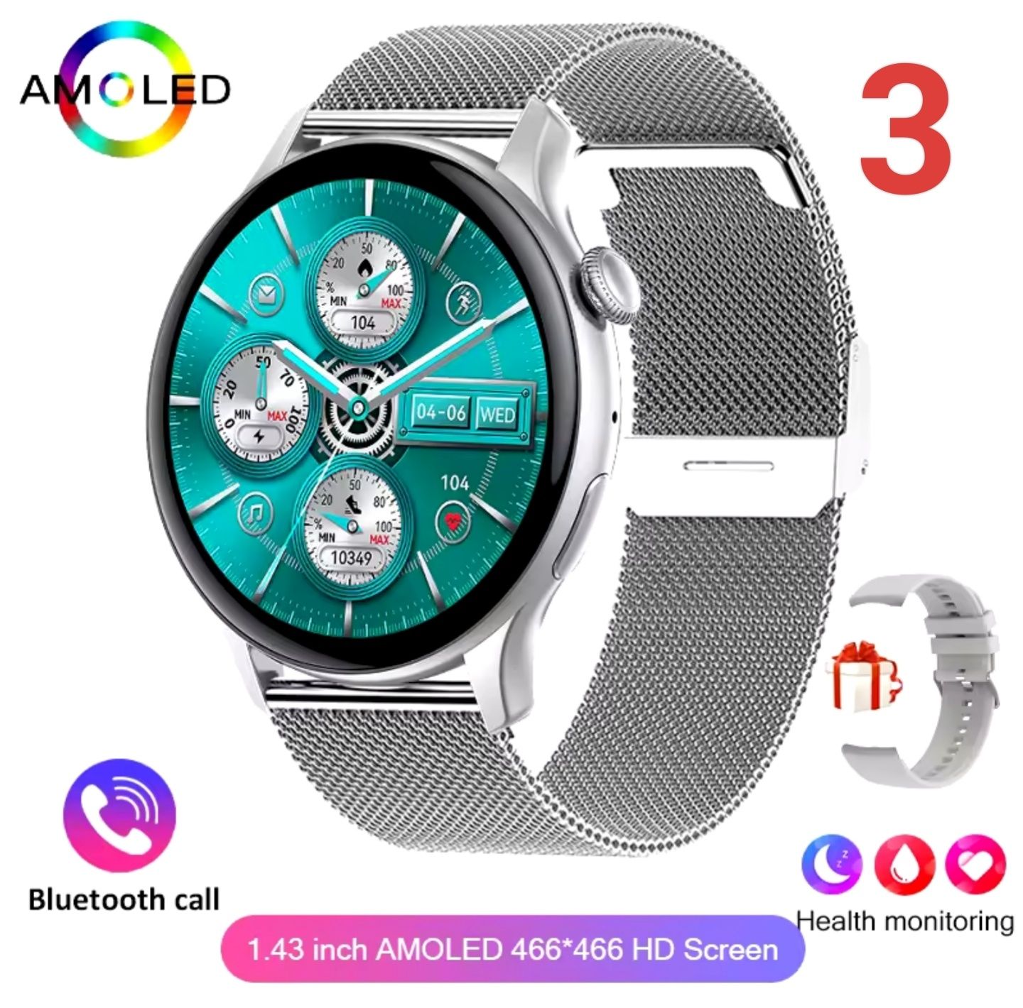 Relógio Smartwatch NFC AMOLED