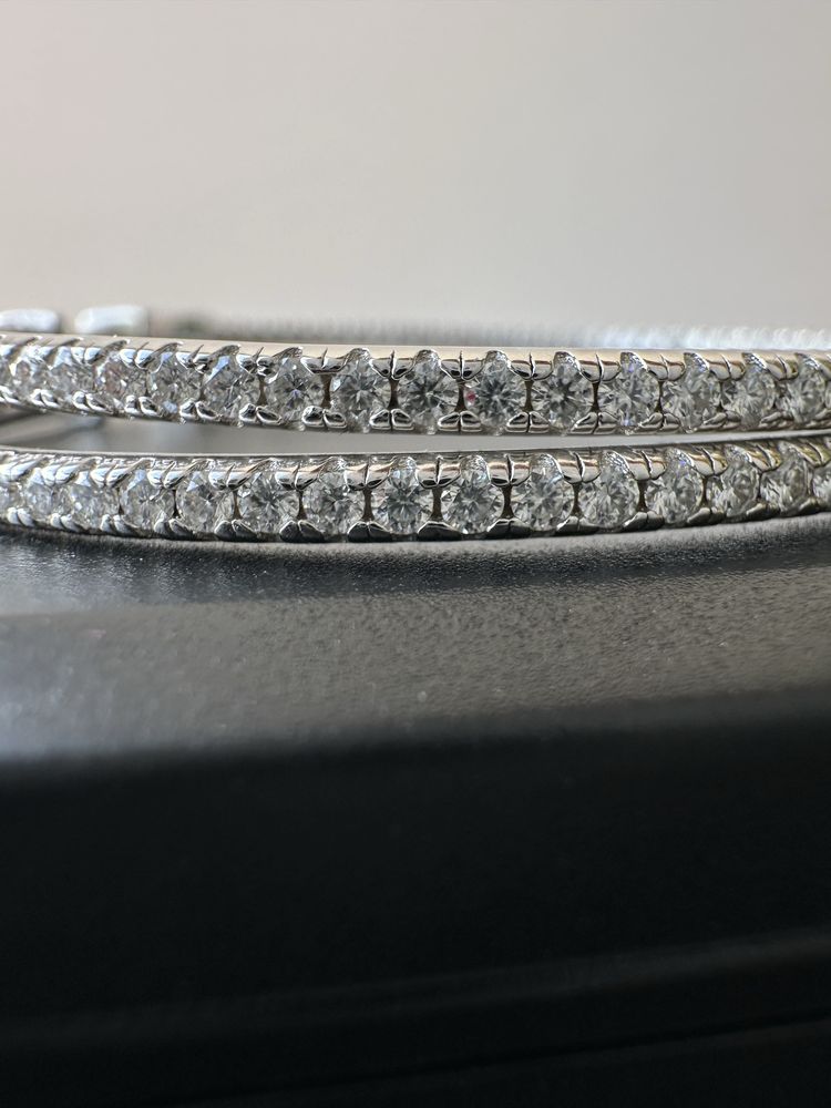 Серьги конго серебро 925, муссанит, серьги кольца, сережки,