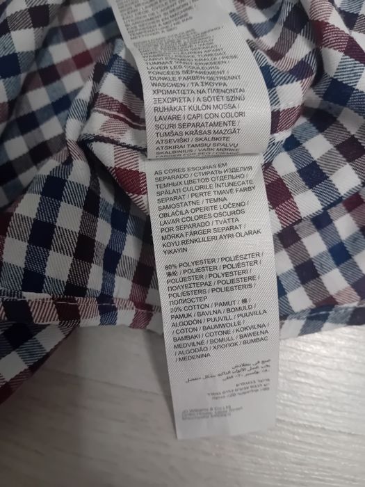 #premier man koszula w kratkę granatowa burgundowa 3XL