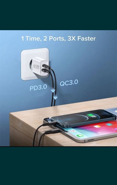 Ładowarka 65W Quick Charge czarna