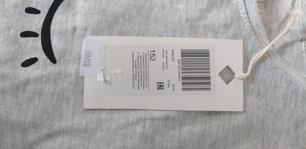 Nowy t-shirt z długim rękawem dla dziewczynki