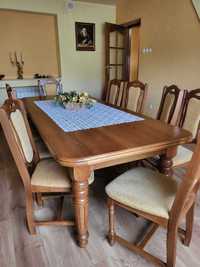 Stół dębowy z 12 krzesłami - komplet