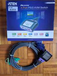 ATEN  kvm switch PS/2 de 4 portas + ATEN  kvm switch PS/2 de 2 portas