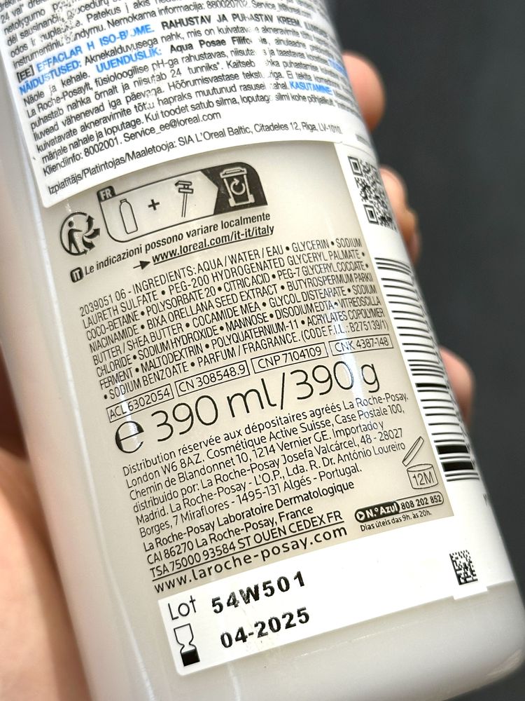 La Roche Posay Effaclar H ISO-BIOME Krem myjący 390ml żel do mycia