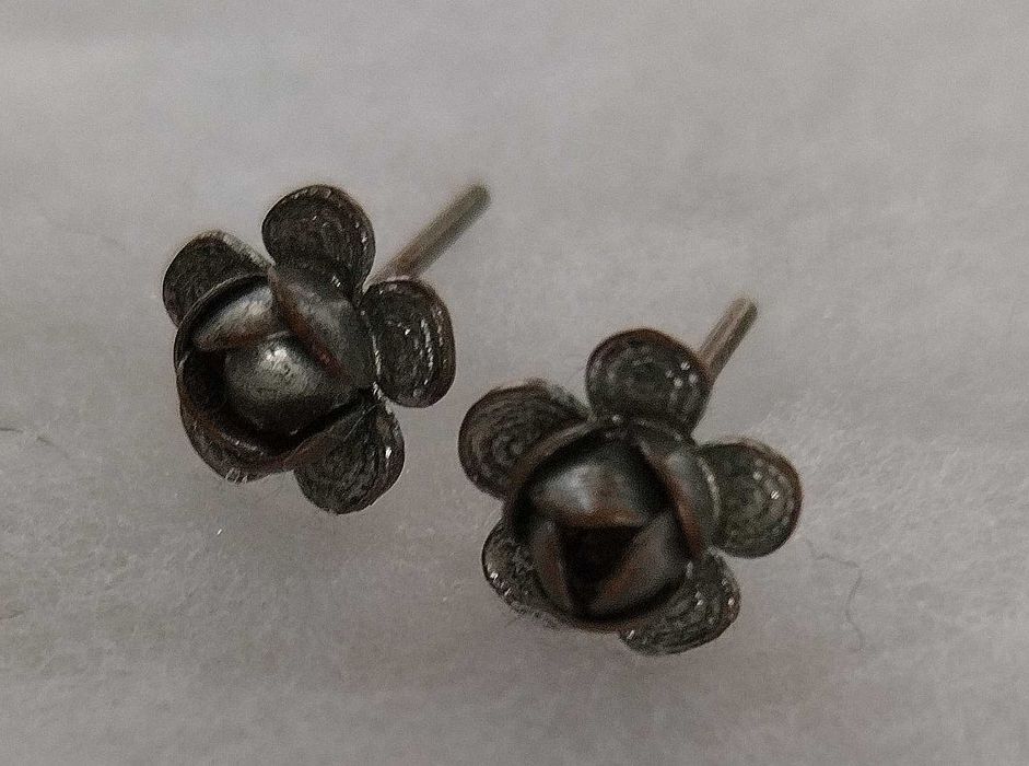 Серьги Гроздь-бирюза, Серебро - колечко