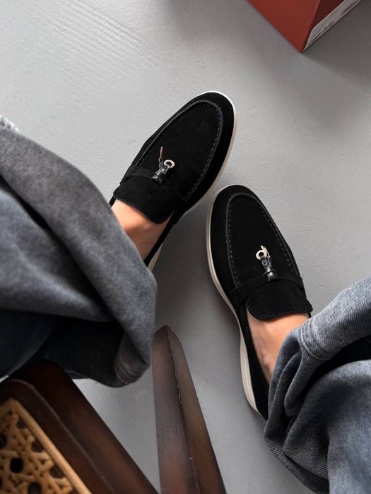 Loafery mokasyny Loro Piana black