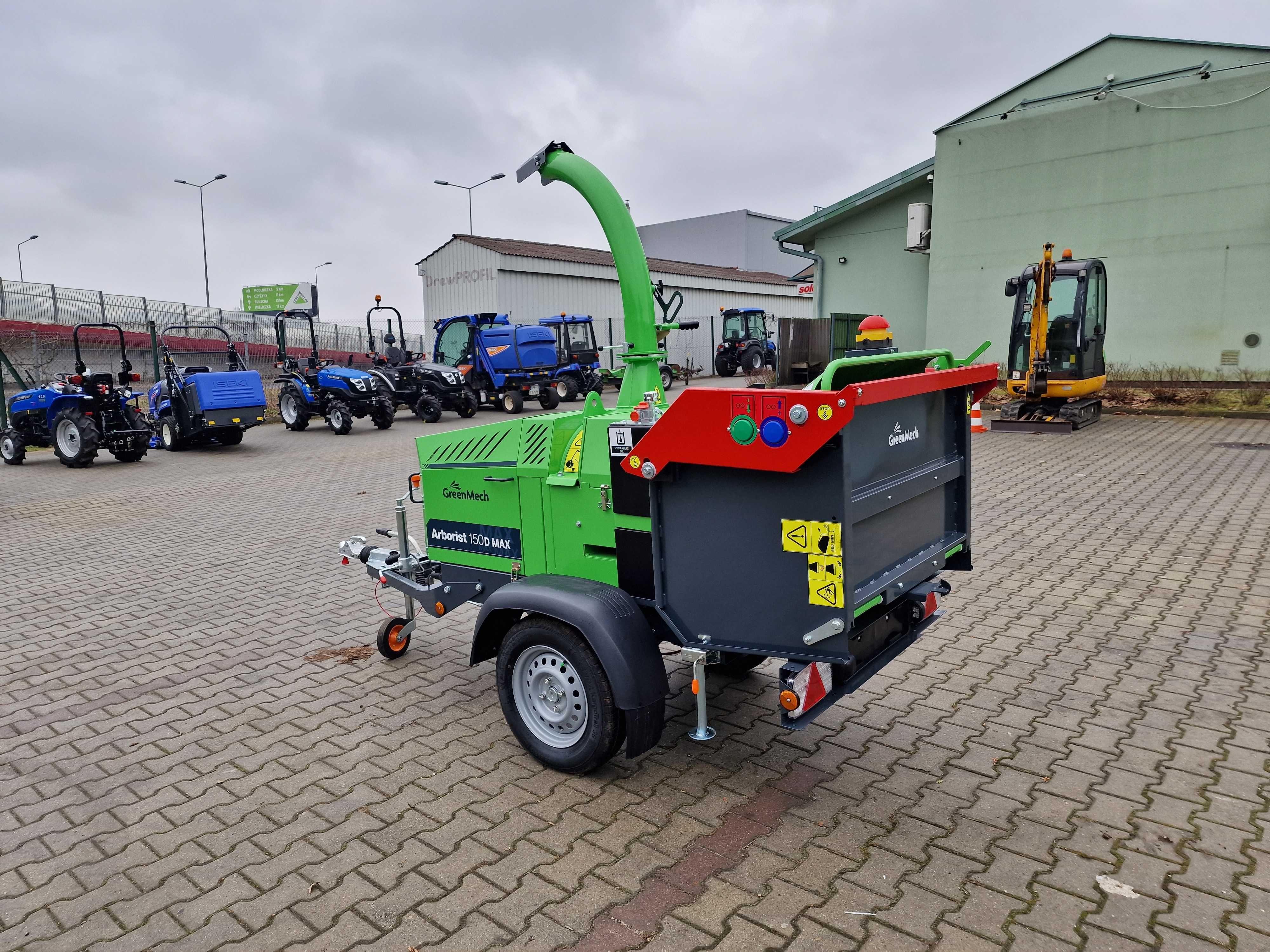 Rębak GreenMech Arborist 150Dmax,cena brutto 23%,Kubota 25 KM, 750 kg