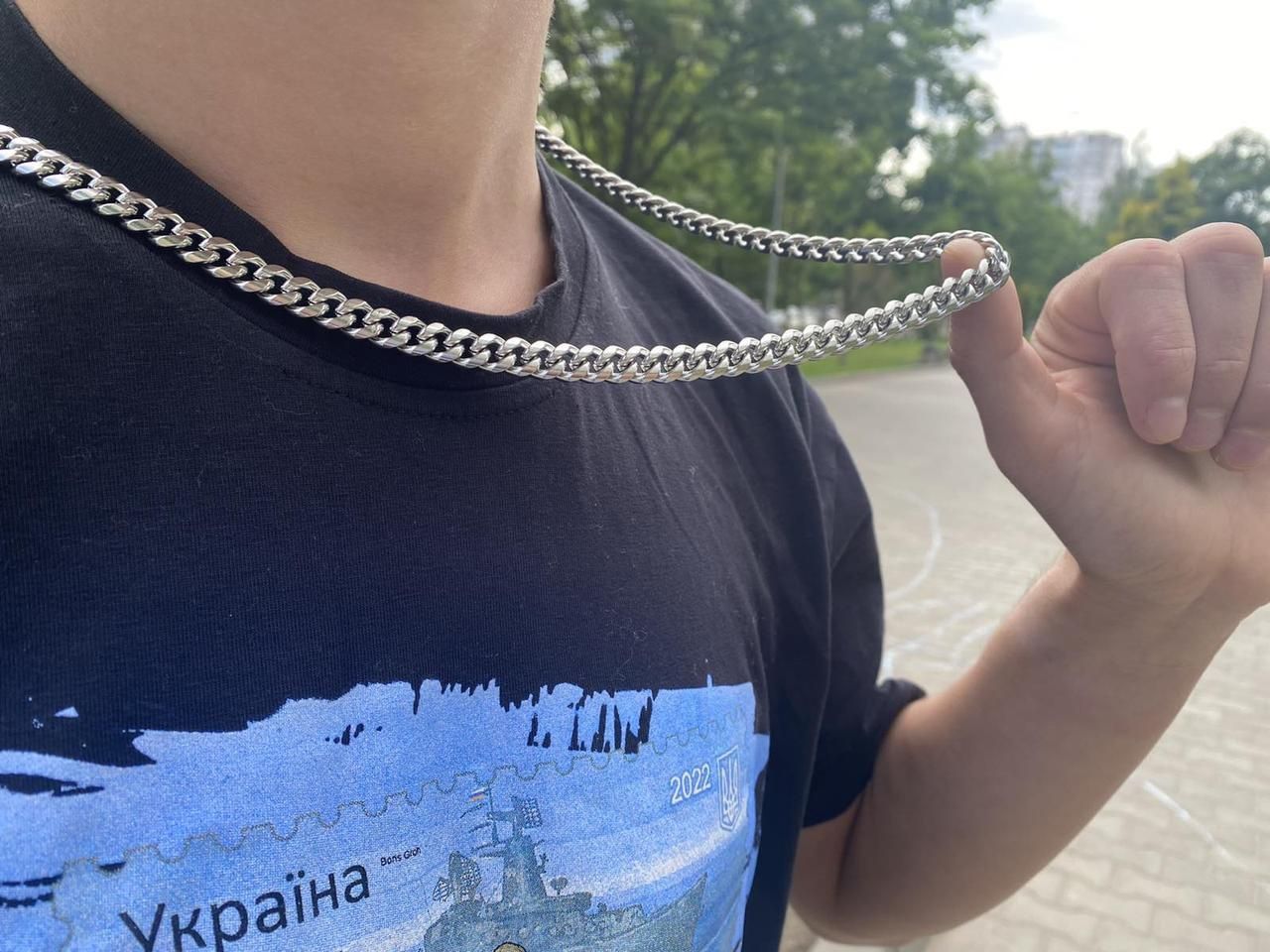 Серебряная Цепочка из нержавеющей стали на шею мужская Золотая