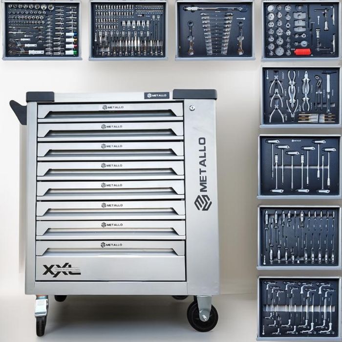 Nowa XXL szafka narzedziowa 8 wyposażonych szuflad wózek narzędziowy