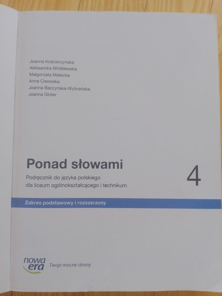 Ponad słowami 4 podręcznik do języka polskiego