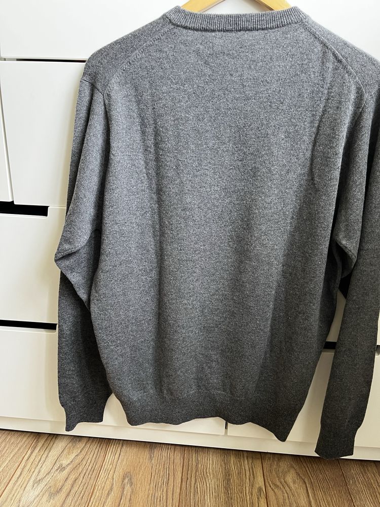 100% kaszmir kaszmirowy sweter unisex L szary