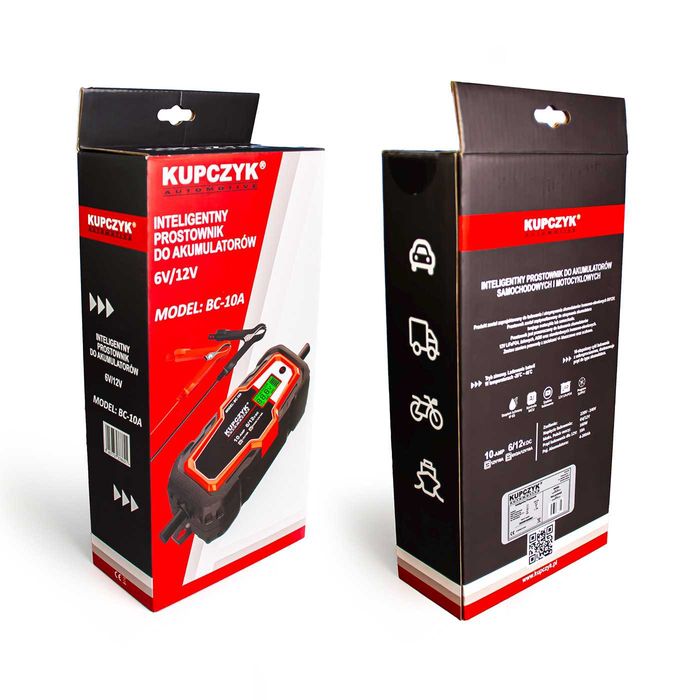 Prostownik mikroprocesorowy do akumulatora 6V 12V BC-10A Kupczyk