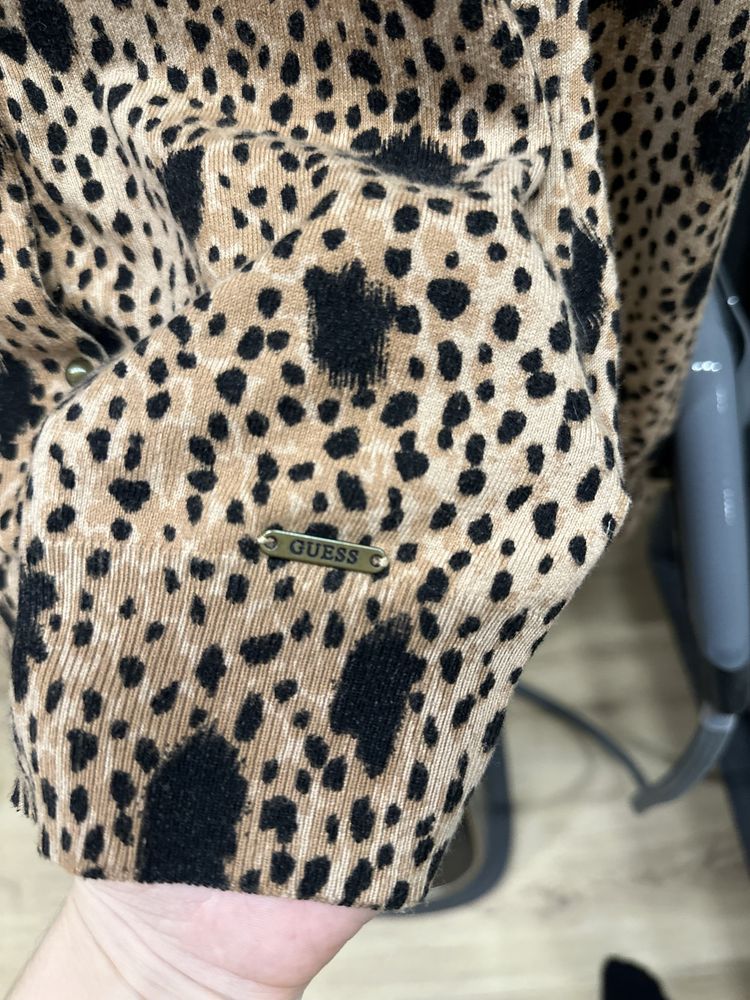 Леопардовий леопардовый кардиган кофта на пуговицах гудзиках Guess S M