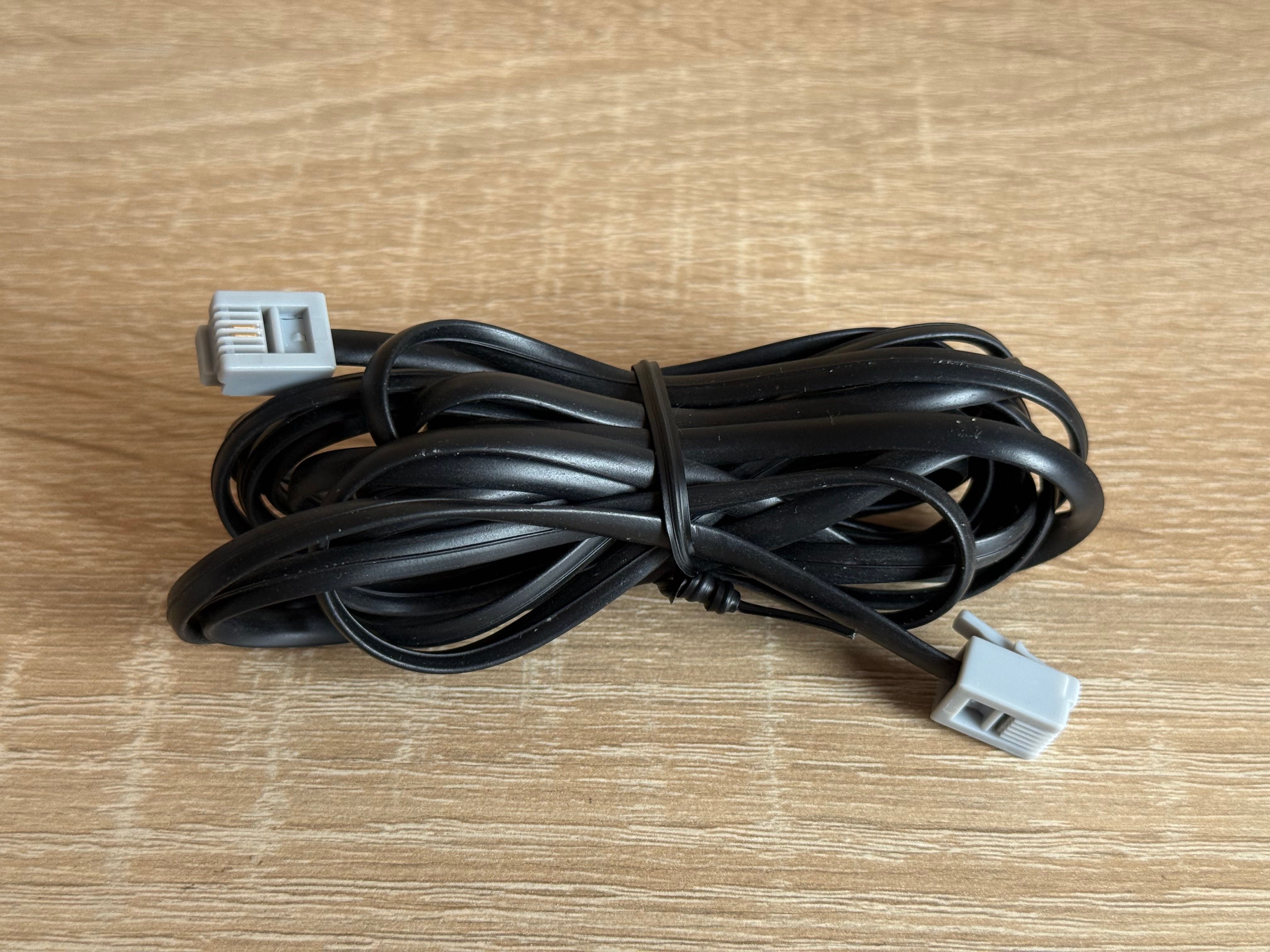 Kabel telefoniczny wtyk RJ11/RJ12 3 metry, modem ADSL, router