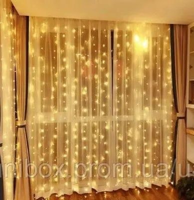 Гірлянда-штора від USB Гірлянда 2х2м Світлодіодна гирлянда 160 Led