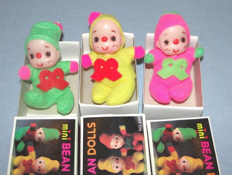 Mini bonequinhas / palhaços fabricados em Hong Kong nos anos 70
