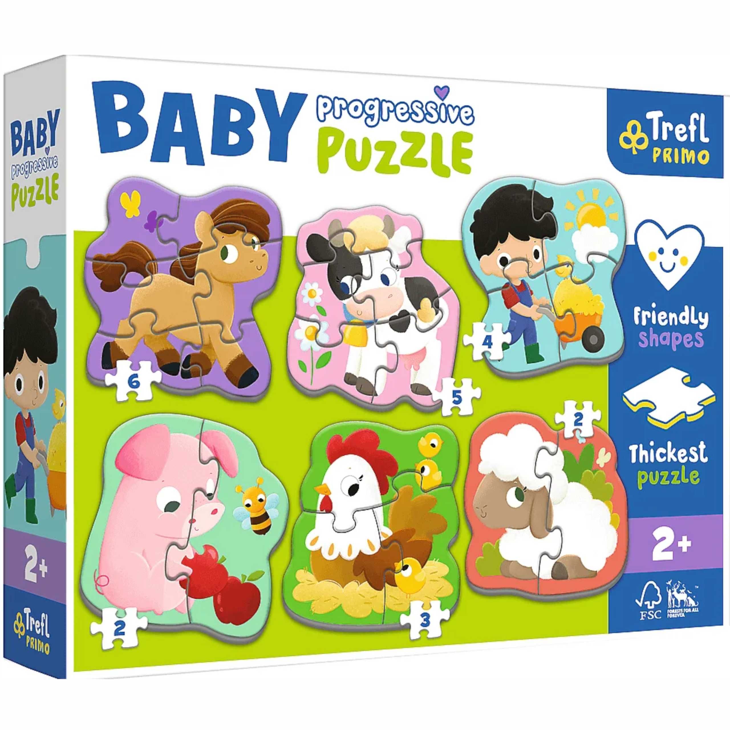 Puzzle Baby Progressive 6w1 Farma 2+ Trefl 44000