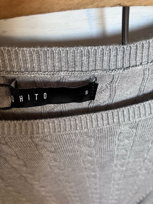 Mohito sweter w warkoczowy splot nowy szary r. s 36