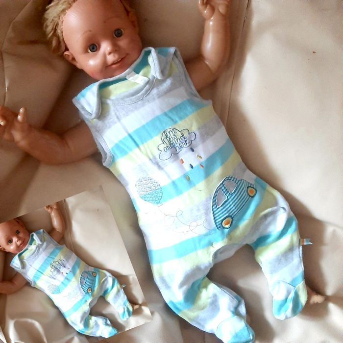 Zestaw roz 56/62 7 sztuk śpioszki mega paka komplet dla chłopca wypraw