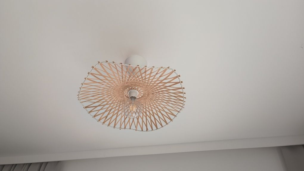 Lampa pokojowa, 3 szt, klosz pleciony boho