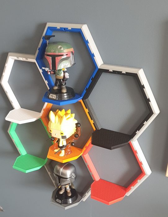 Półka na ściane Funko Pop Hexagon Różne kolory System modułowy