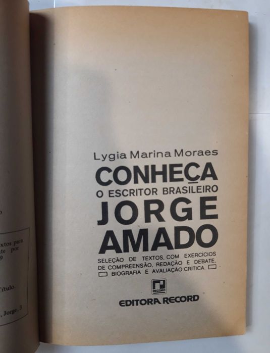 Livro Ref Cx B - Lygia Marina Moraes - Conheça Jorge Amado