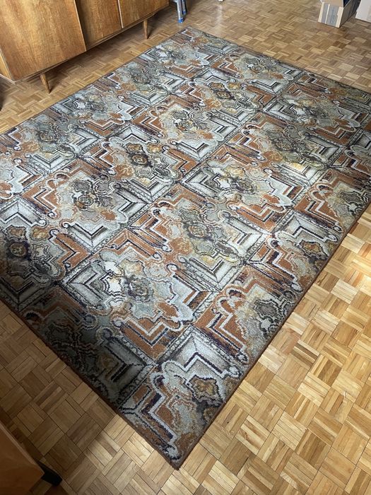 Wełniany dywan brązowy vintage PRL