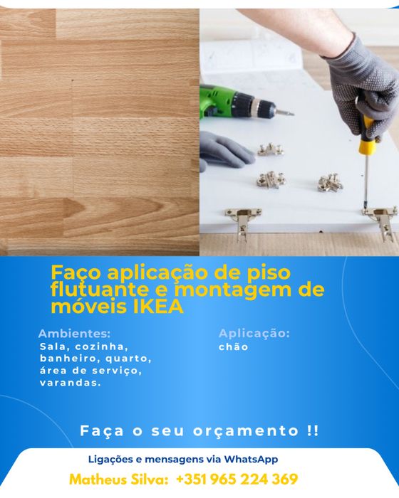 Montagem de moveis IKEA e aplicação de piso flutuante