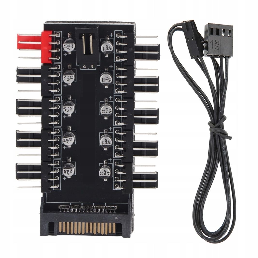 Hub PWM Rozdzielacz Wentylatorów 1 do 5 3-Pin 4-Pin 12V Zasilanie SATA